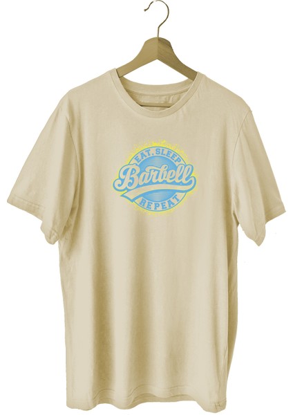 Barbell Sporcu T-Shirt Bisiklet Yaka