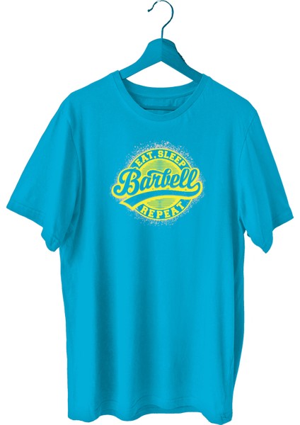 Barbell Sporcu T-Shirt Bisiklet Yaka