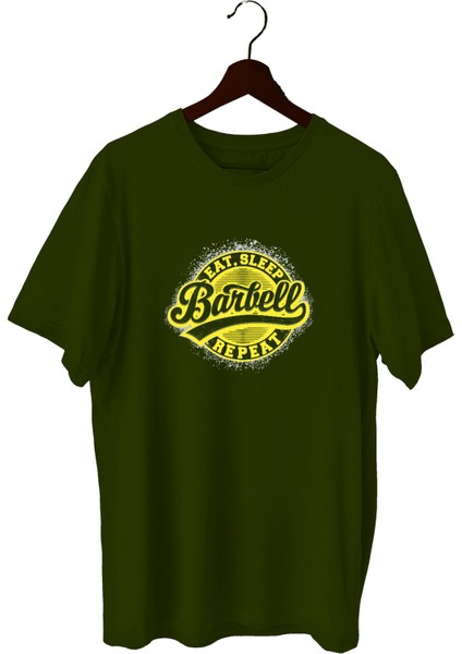 Barbell Sporcu T-Shirt Bisiklet Yaka