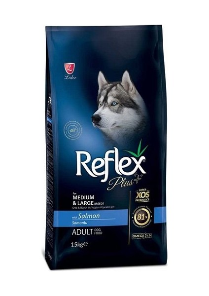 Reflex Plus Somonlu Orta ve Büyük Irk Yetişkin Köpek Maması 3kg
