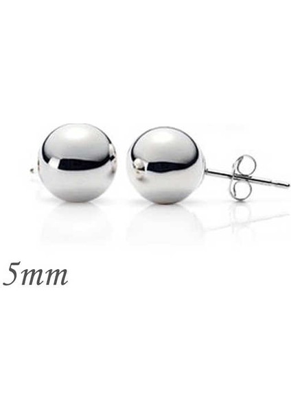 Gümüş Top Küpe - 5 mm modelleri