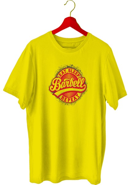 Barbell Sporcu T-Shirt Bisiklet Yaka