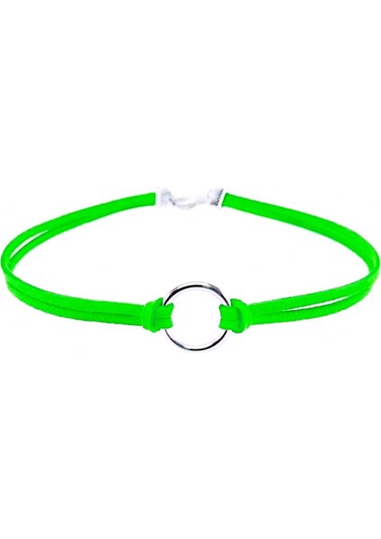 Kadın Süet Round Choker Yeşil Renk