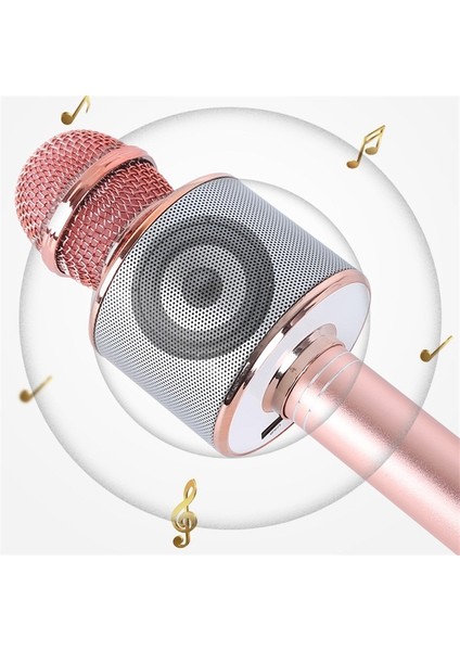 Mikrofon Entegre Sesli Cep Telefonu Şarkı Söyleyen Kablosuz Bluetooth USB Mikrofon(Yurt Dışından)