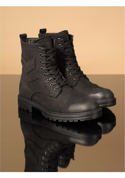 1069 Hakiki Deri Anatomik Erkek Bot - NKT01069-SIYAH Nubuk-44 fiyatları