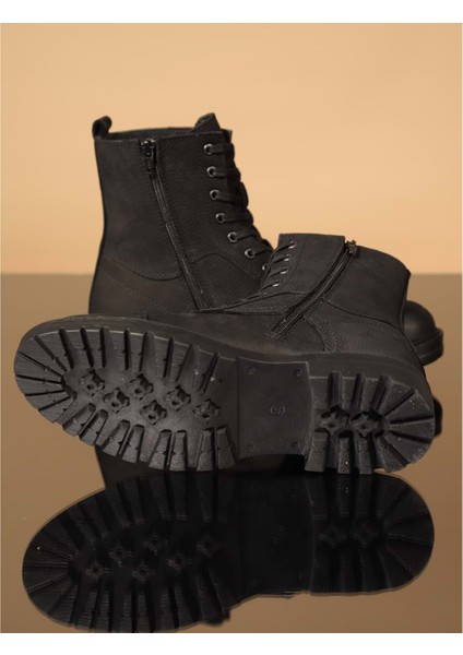 1069 Hakiki Deri Anatomik Erkek Bot - NKT01069-SIYAH Nubuk-44 fırsatları