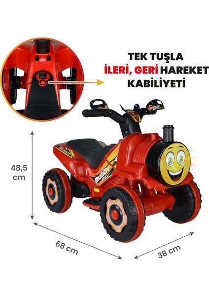 UJ Toys Buddy Akülü Atv 6V-KIRMIZI