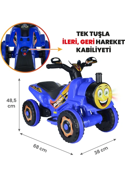 UJ Toys Buddy Akülü Atv 6V-MAVI