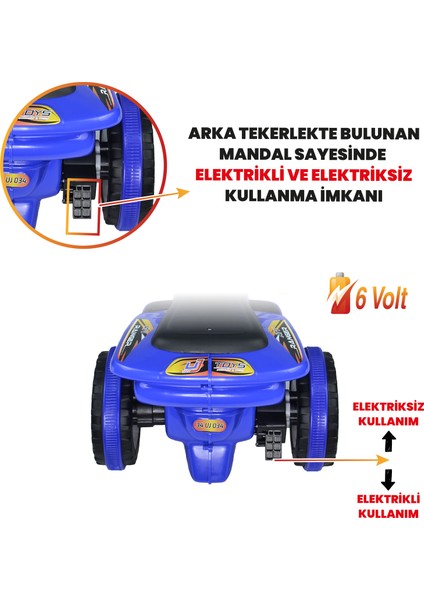 Uj Toys 6V Akülü Atv - Ranger Mavi