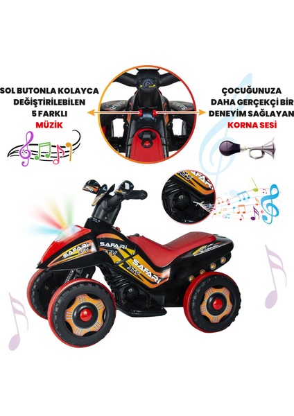 6V Akülü ATV Siyah