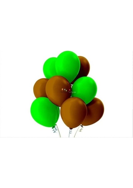 Açık Yeşil-Kahverengi Pastel Soft Balon 50 Adet + 5 Metre Balon Zinciri