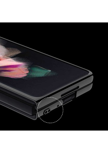 Samsung Galaxy Z Fold 3 Kılıf Ince Metal Frame Lüx 360° Derece Esnek Kapak