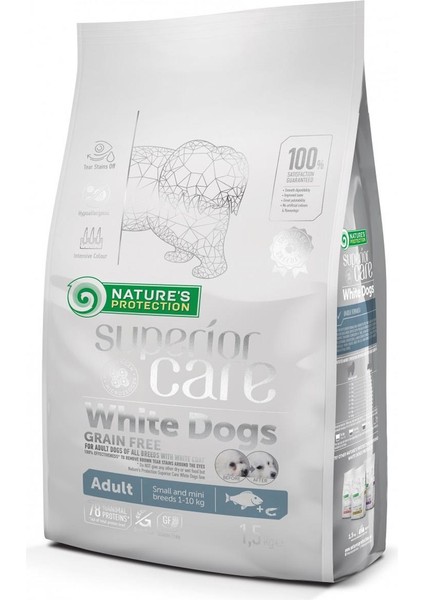 Nature's Protection Tahılsız %78 Hayvansal Proteinli Balıklı Küçük Irk Beyaz Köpek Maması 1.5 kg