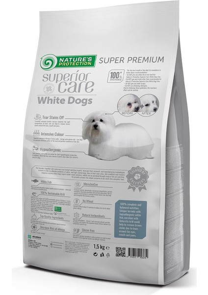 Nature's Protection Tahılsız %78 Hayvansal Proteinli Balıklı Küçük Irk Beyaz Köpek Maması 1.5 kg