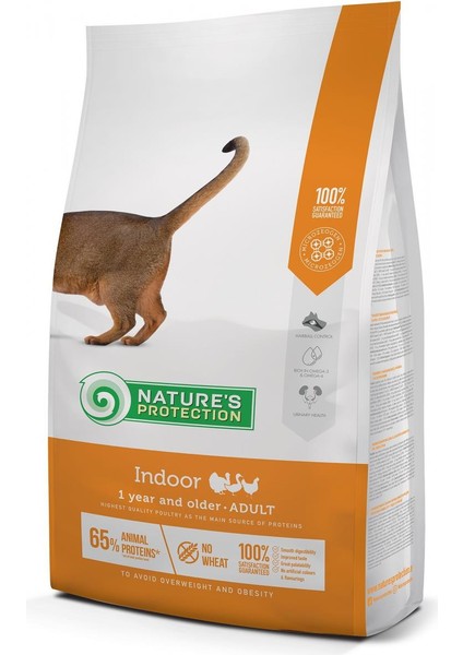 Nature's Protection Indoor Düşük Tahıllı Kümes Hayvanlı Yetişkin Kedi Maması 2 kg