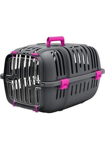 Jet 20 Kedi Köpek Taşıma Çantası Pembe Klipsli 37 x 57 x 33 cm Pembe - Gri