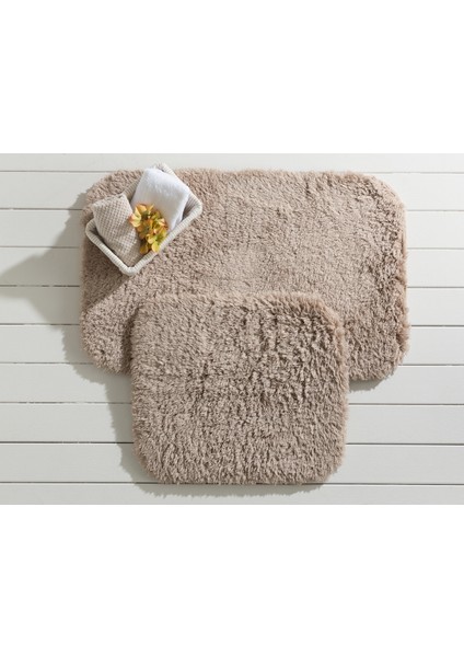Sheep Banyo Paspası - Toprak - 50 x 80+45 x 50 cm