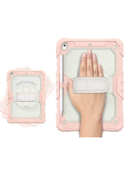 iPad 2021 9. Nesil Strap, Kalemlikli Tablet Kılıfı Darbe Savar Ekran Koruyuculu Askılı 360°DÖNEBILEN Kılıf modelleri