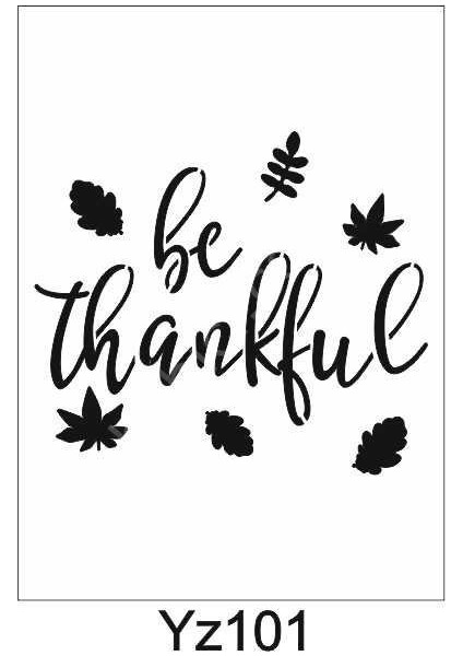 YZ-101 Yazı Desenler Stencil Şablon 25 x 25 cm