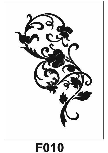Çiçek Desen Stencil Şablon 21 x 30 cm F-010
