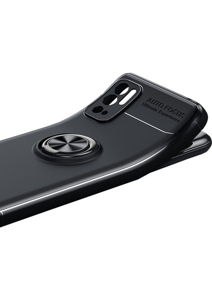 Xiaomi Redmi Note 10T 5g Focus Serisi Yüzük Standlı Silikon Kılıf - Siyah fırsatları