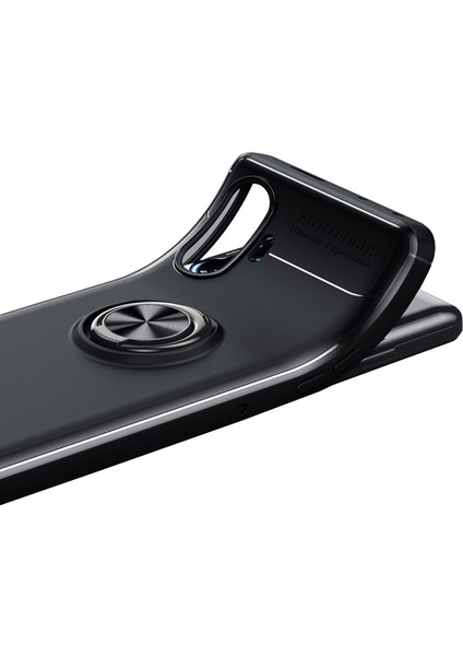 Xiaomi Redmi K40 Gaming Focus Serisi Yüzük Standlı Silikon Kılıf - Siyah modelleri