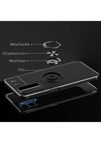Oneplus Nord N200 5g Focus Serisi Yüzük Standlı Silikon Kılıf - Siyah indirimleri