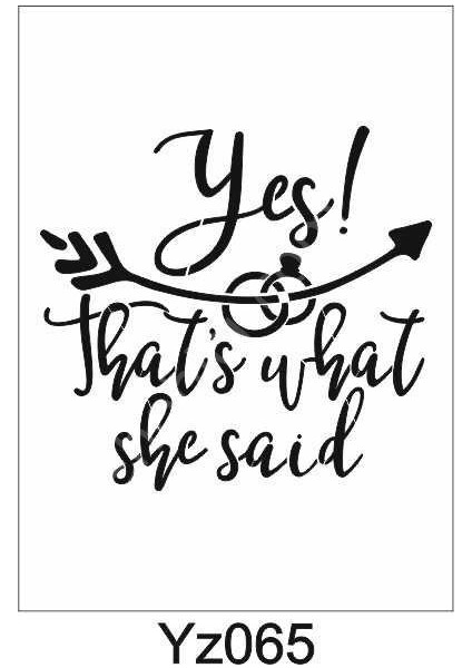 Yazı Desenler Stencil Şablon 25 x 25 cm YZ-065