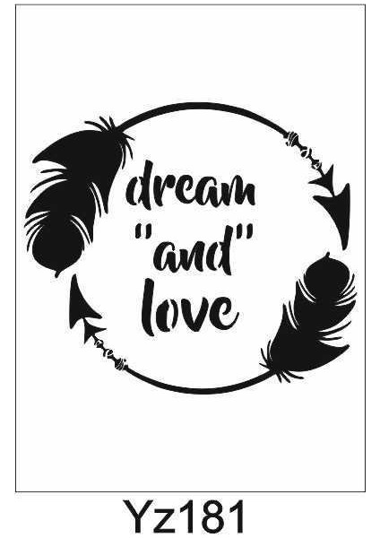 Yazı Desenler Stencil Şablon 25 x 25 cm YZ-181