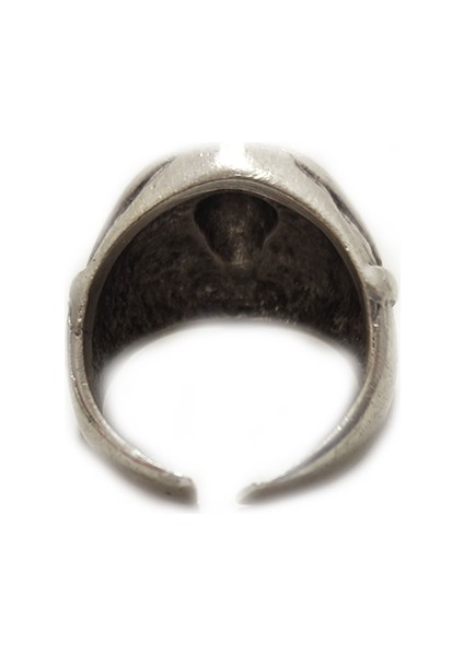 Iconic Skull Gümüş Kaplama Ayarlanabilir Yüzük modelleri
