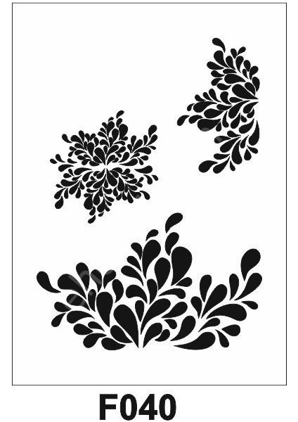 Çiçek Desen Stencil Şablon (21X30) F-040