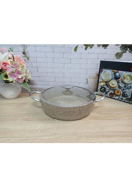 3316 Indüksiyonlu Granit Karnıyarık Tencere 24 x 7.5 cm Kumbeji