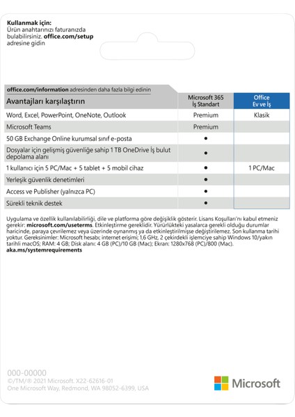 Office Ev ve Iş 2021 - Elektronik Lisans(Mac İşletim Sistemi)