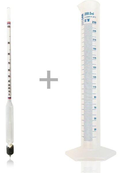 0-100 Alkolmetre Hidrometre ve Mezür Seti