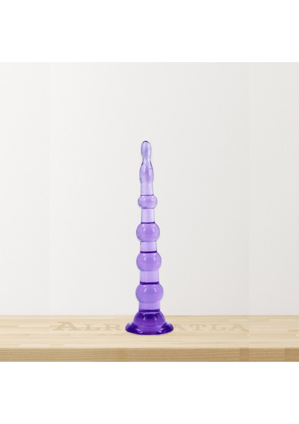Boğumlu Anal Oyuncak Silikon Boğumlu  Plug Dildo Mor