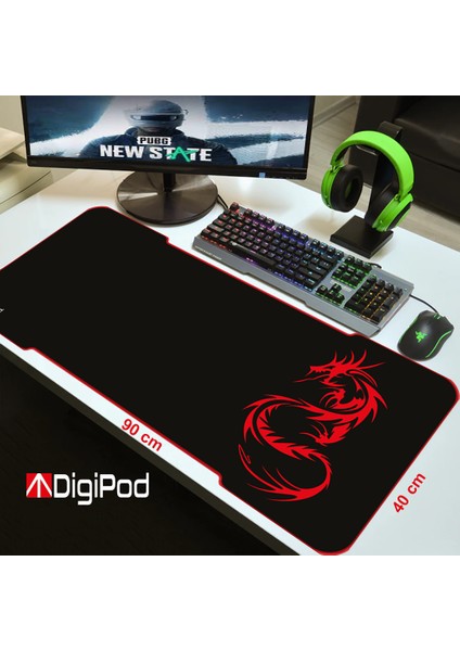 Gaming Mousepad Oyuncu Mouse pad 90X40 XXL Büyük Oyuncu Mouse Pad Kaymaz Taban 4mm Kalınlık