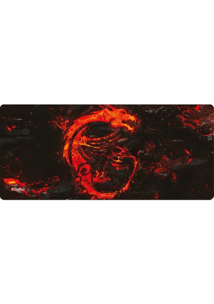 Gaming Oyuncu Mousepad 90X40 XXL Kaymaz Taban KIZIL EJDERHA 4mm Kalınlık