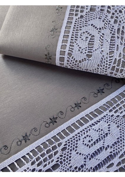 Pikolu Dantelli Gri Çarşaf Takımı fiyatları