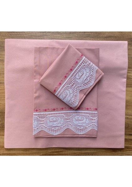 Pikolu Dantelli Pudra Çarşaf Takımı