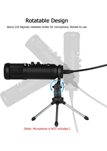 Katlanabilir Masaüstü Mikrofon Tripod Standı 5/8 Inç (Yurt Dışından)