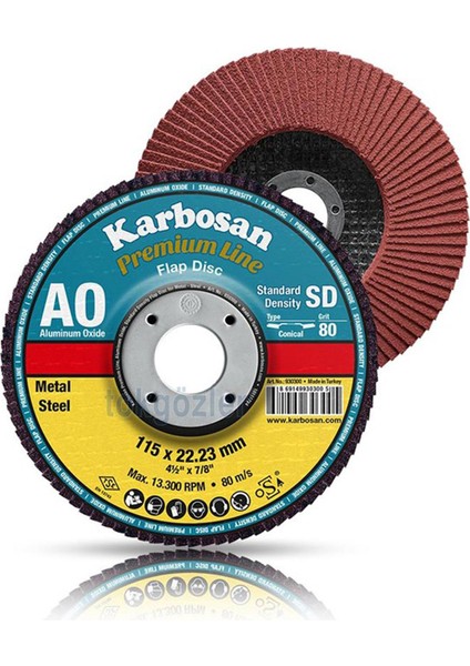 115X22 P080 Flap Dısk Karbosan