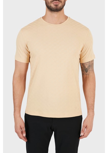 Bisiklet Yaka % 100 Pamuk T Shirt Erkek T Shirt 3K1T7P 1JM8Z 0112