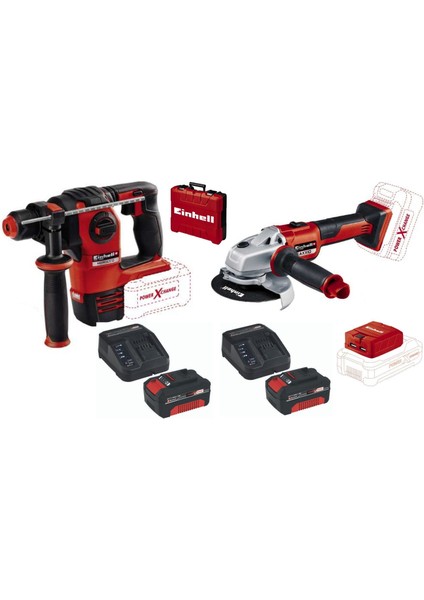 Herocco Kırıcı Axxio Avuç Taşlama Te-Cp 18 Li USB 2X4.0AH Starter Kit Akü Şarj Ünitesi