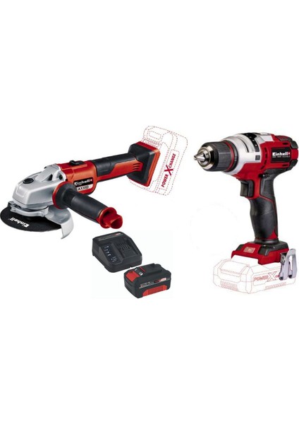 Axxio Kömürsüz Avuç Taşlama Te-Cd 18 Li E Vidalama Matkap 4.0AH Starter Kit Akü ve Şarj Seti
