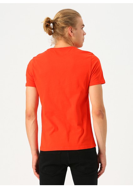 O Yaka Bordo Baskılı Erkek T-Shirt fırsatları