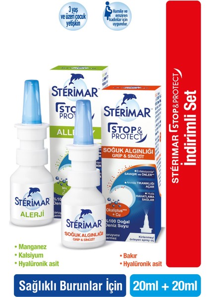 Stop&protect Burun Spreyi 20ML+STERIMAR Stop&protect Burun Spreyi 20ML