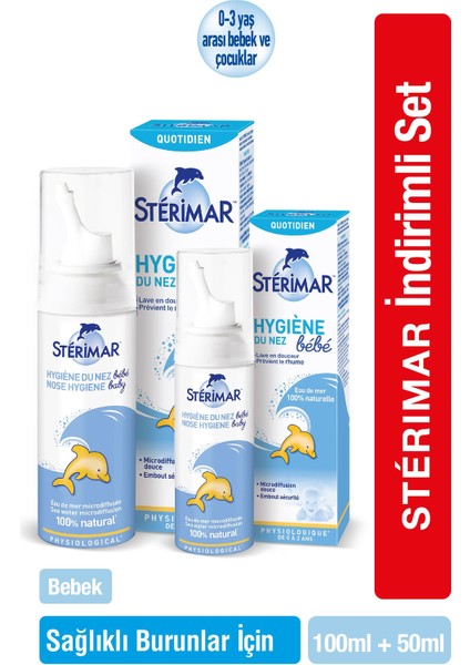 Isotonic Baby Burun Spreyi 100ML+STERIMAR Isotonic Baby Burun Spreyi 50ML