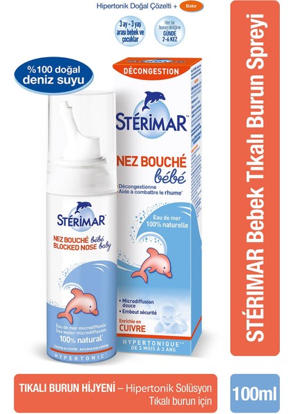 Hipertonik Baby Burun Spreyi 100ML+STERIMAR Hipertonik Baby Burun Spreyi 50ML fiyatları