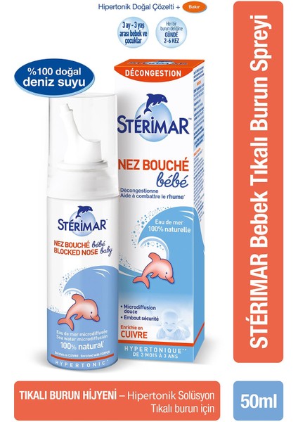 Hipertonik Baby Burun Spreyi 100ML+STERIMAR Hipertonik Baby Burun Spreyi 50ML indirimleri