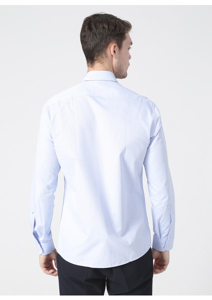 Armürlü Mavi Erkek Gömlek